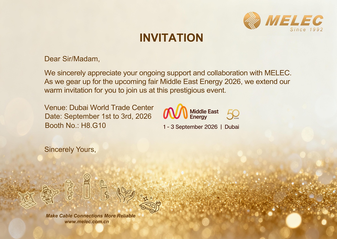 MELEC Invites You to Meet Us in Dubai MELEC Invites You to Meet Us in Dubai